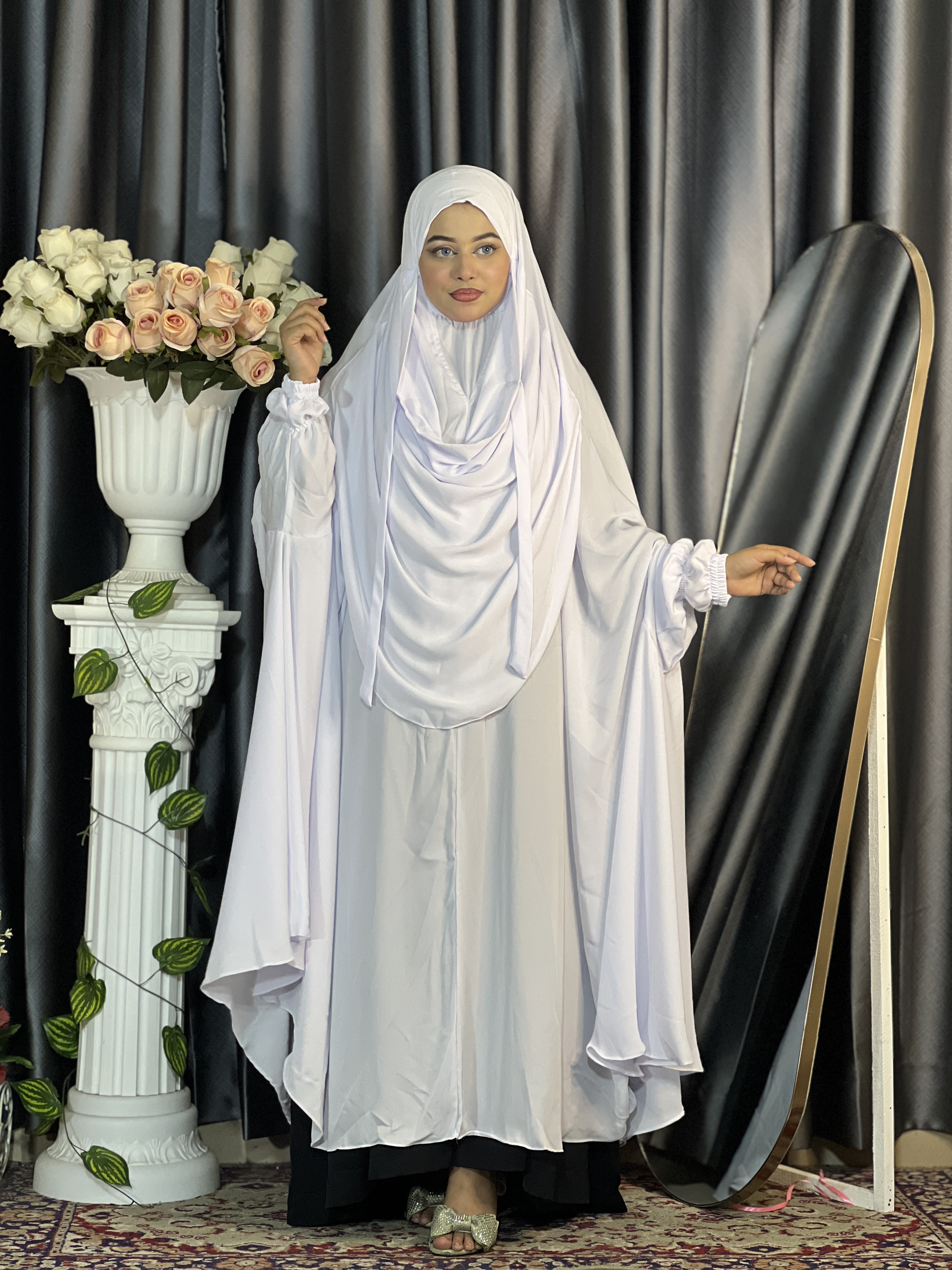 Long Khimar Whaite